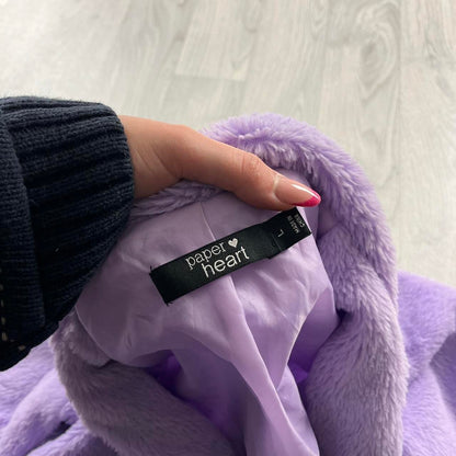 VINTAGE Y2K FAUX FUR JACKET LILAC PURPLE