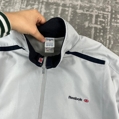 VINTAGE Y2K REEBOK WINDBREAKER TRACKSUIT SPORTY JACKET GREY