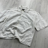 VINTAGE 00s NEXT CHECKERED CROPPED SHORT SLEEVE BUTTON UP SHIRT WHITE