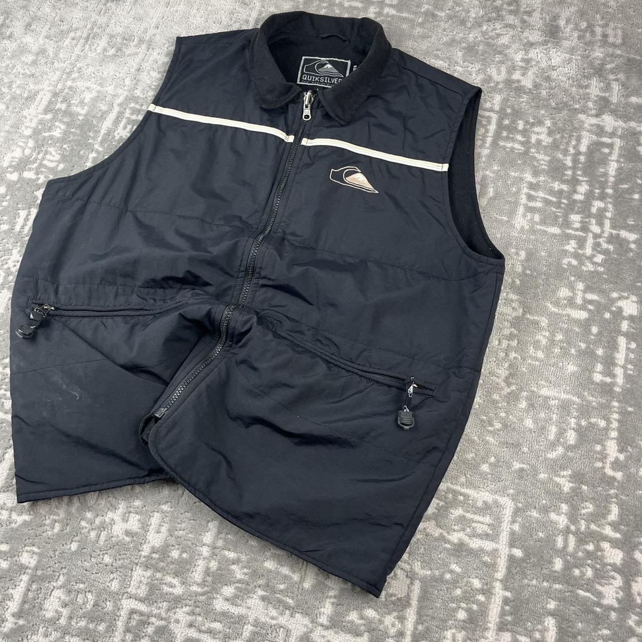 VINTAGE Y2K QUIKSILVER SURF GILET JACKET BLACK