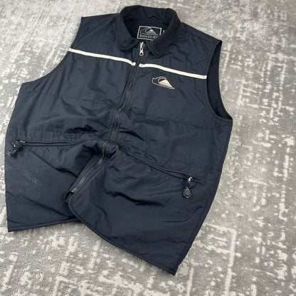 VINTAGE Y2K QUIKSILVER SURF GILET JACKET BLACK