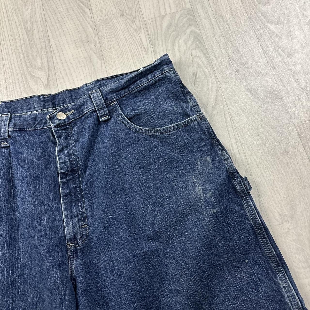 VINTAGE 00s WRANGLER BAGGY LOOSE CARPENTER JORTS NAVY