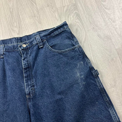 VINTAGE 00s WRANGLER BAGGY LOOSE CARPENTER JORTS NAVY