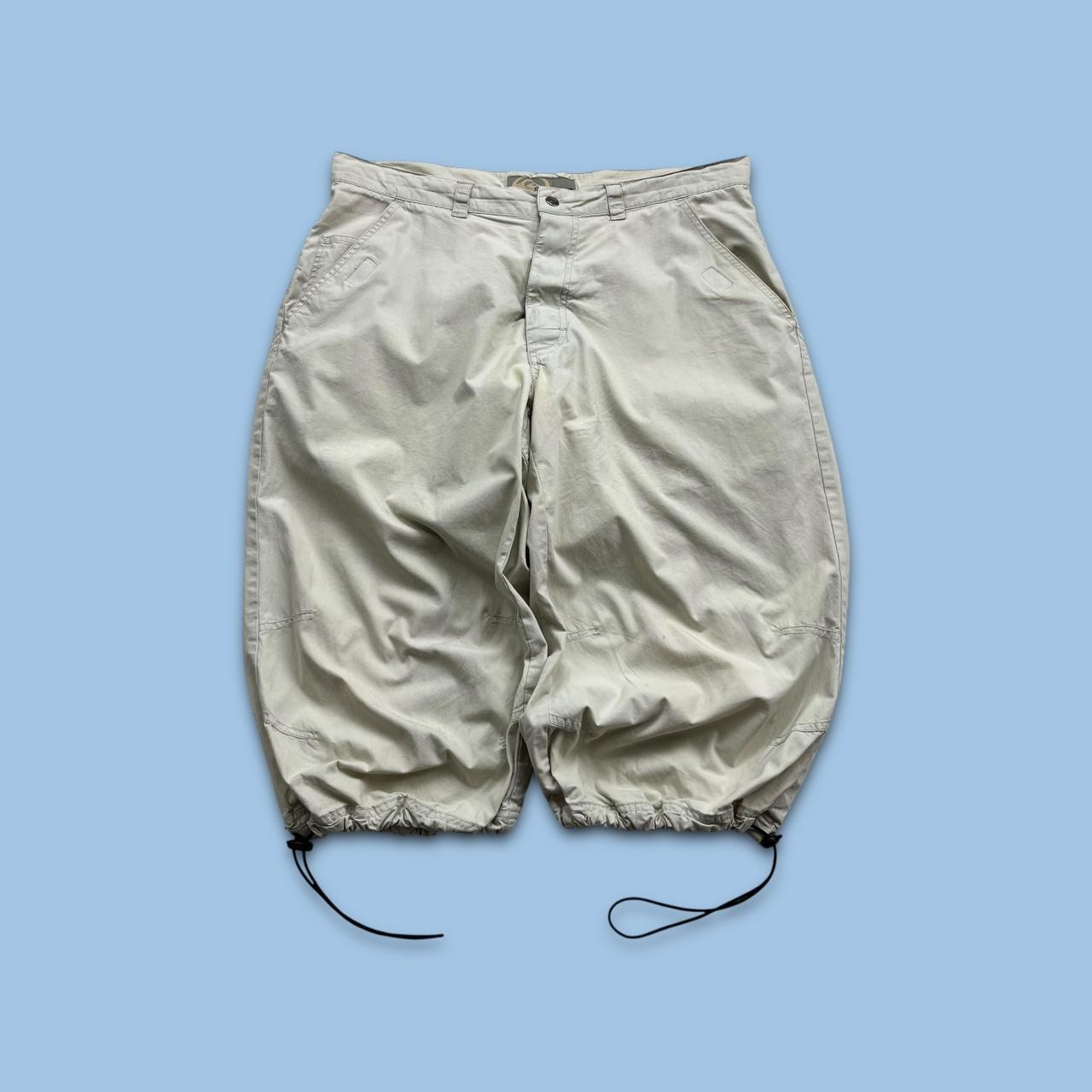 VINTAGE Y2K QUIKSILVER TECHNICAL BAGGY CARGO SHORTS CREAM