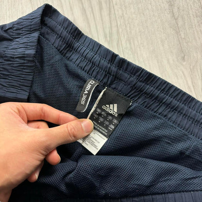 VINTAGE Y2K ADIDAS WIDE LEG BAGGY TRACKSUIT BOTTOMS NAVY