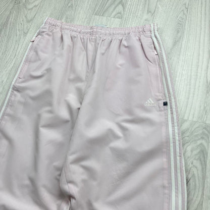 VINTAGE Y2K ADIDAS SIDE STRIPE BAGGY TRACKSUIT BOTTOMS PINK
