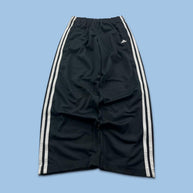 VINTAGE Y2K ADIDAS SIDE STRIPE POPPER TRACKSUIT BOTTOMS BLACK