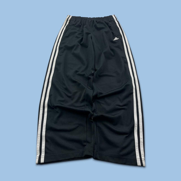 VINTAGE Y2K ADIDAS SIDE STRIPE POPPER TRACKSUIT BOTTOMS BLACK