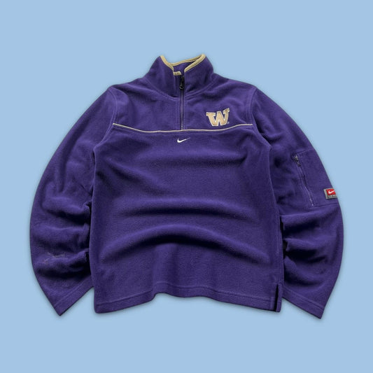 VINTAGE Y2K NIKE TEAM QUARTER ZIP TECHNICAL FLEECE PURPLE