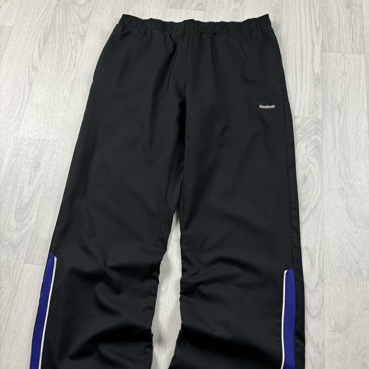 VINTAGE Y2K REEBOK BAGGY TRACKSUIT BOTTOMS BLACK