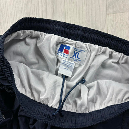 VINTAGE Y2K RUSSELL ATHLETIC WATERPROOF BAGGY TRACKSUIT BOTTOMS NAVY