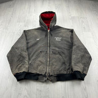 VINTAGE 90s WEAR GUARD WORKWEAR BOMBER JACKET GREY / BROWN