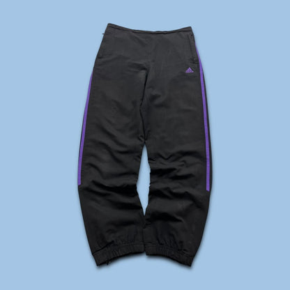 VINTAGE Y2K ADIDAS BAGGY TRACKSUIT BOTTOMS BLACK / PURPLE
