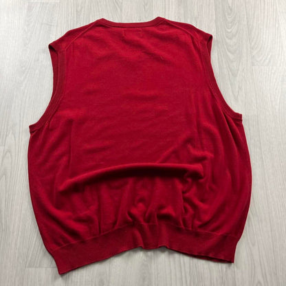VINTAGE Y2K CHAPS KNITTED SWEATER VEST RED