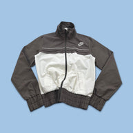 VINTAGE Y2K NIKE WINDBREAKER TRACK JACKET BROWN / WHITE