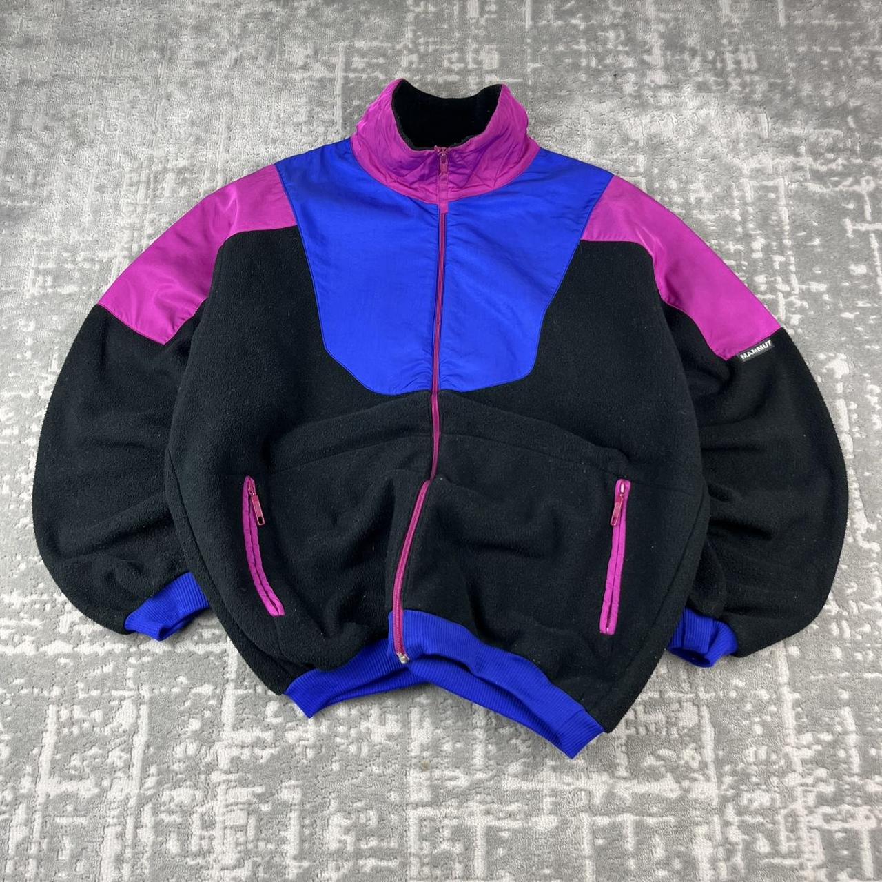 VINTAGE 90s MAMMUT PANELLED ZIP UP FLEECE BLACK PINK
