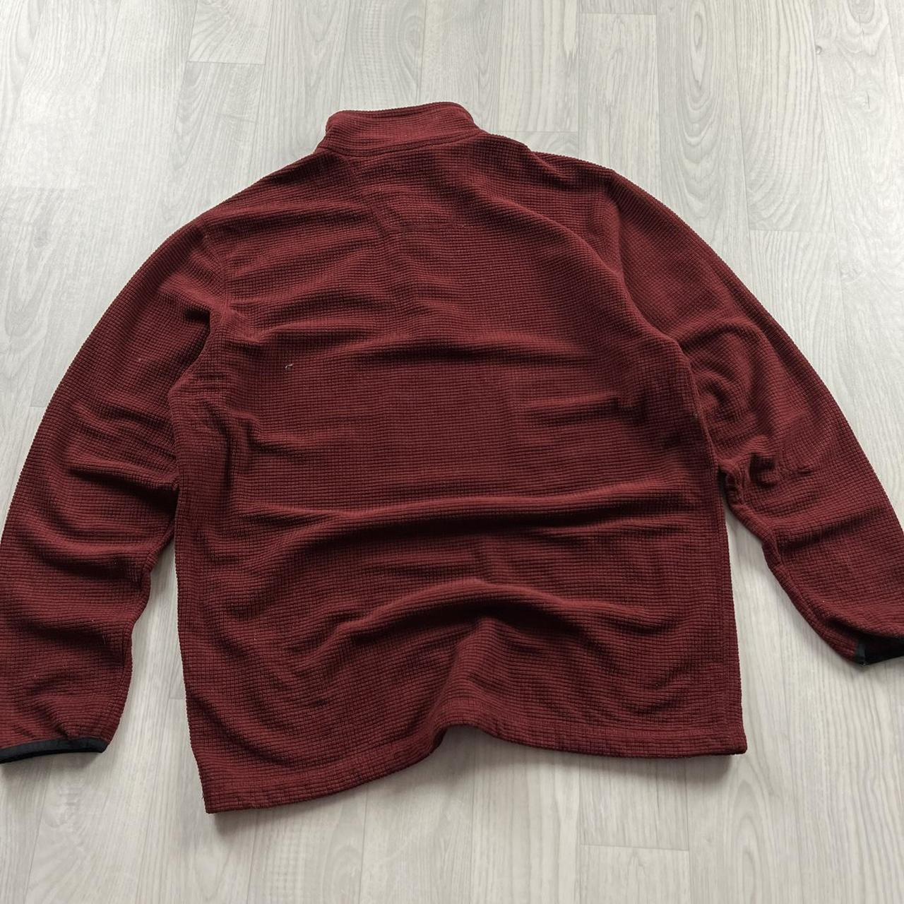 VINTAGE Y2K TIMBERLAND QUARTER ZIP WAFFLE KNIT SWEATSHIRT BURGUNDY