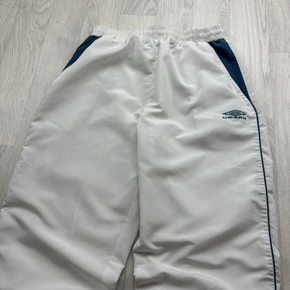 VINTAGE Y2K UMBRO BAGGY TRACKSUIT BOTTOMS WHITE