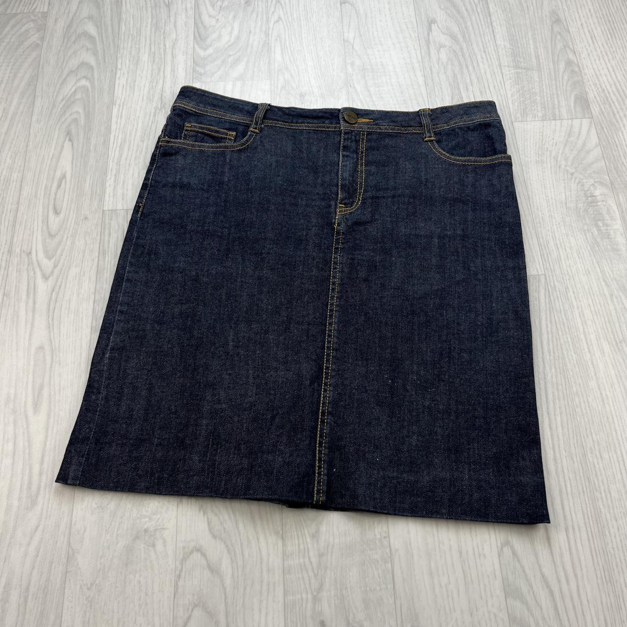 VINTAGE Y2K DENIM MIDI SKIRT NAVY BLUE