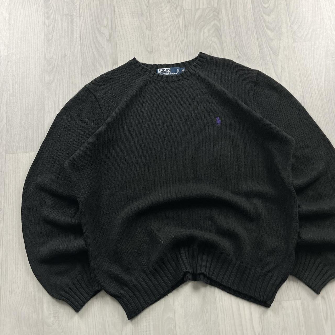 VINTAGE Y2K POLO RALPH LAUREN CHUNKY KNITTED JUMPER BLACK