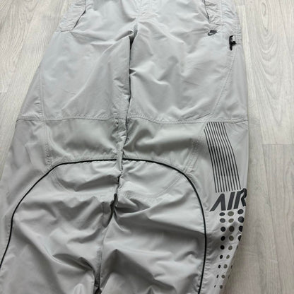 VINTAGE Y2K NIKE AIR TECHNICAL BAGGY TRACKSUIT BOTTOMS GREY