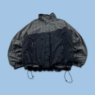VINTAGE Y2K COLUMBIA PLAID TECHNICAL UTILITY JACKET BLACK / GREY