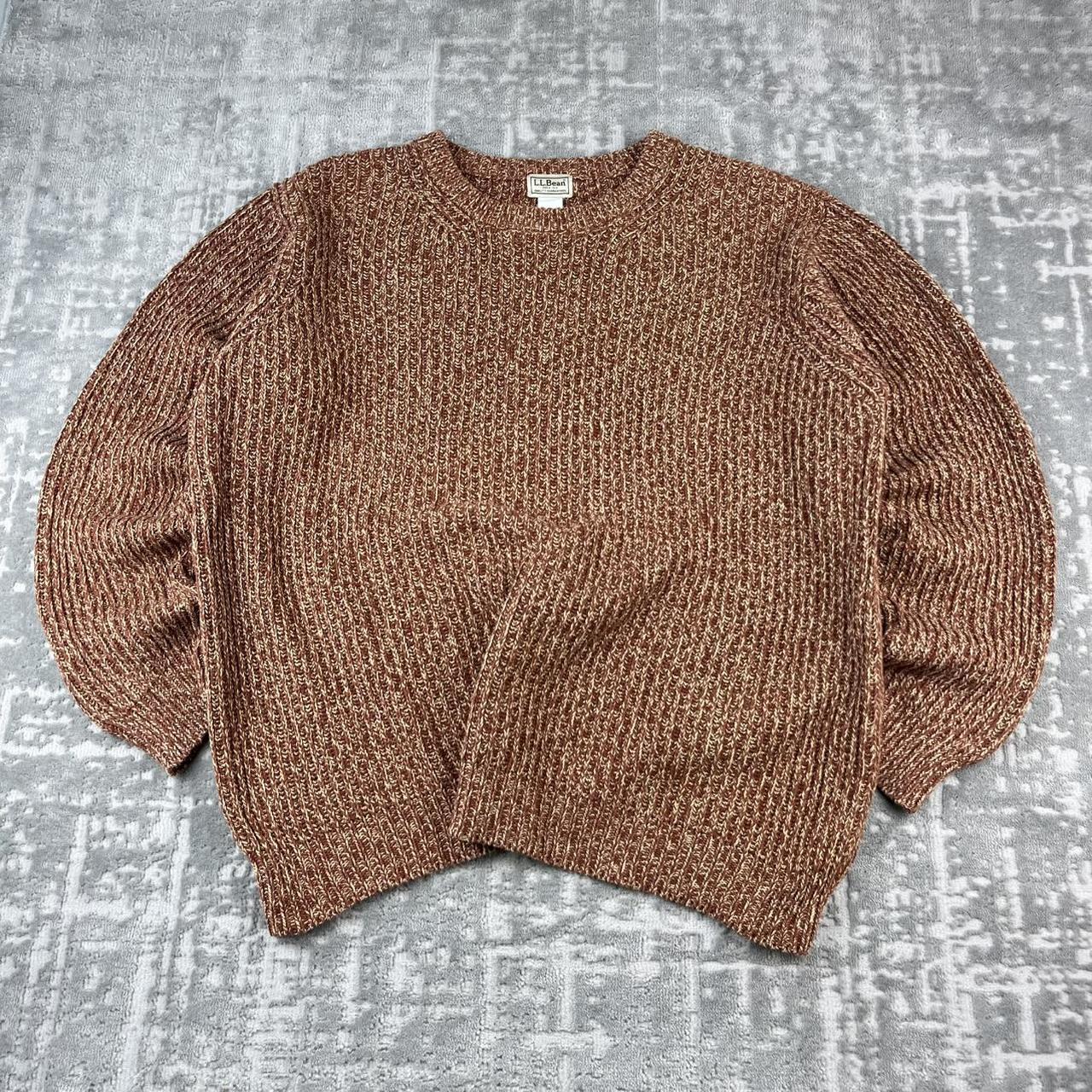 VINTAGE Y2K L L BEAN CHUNKY RIBBED ESSENTIAL KNITTED JUMPER BURNT ORANGE