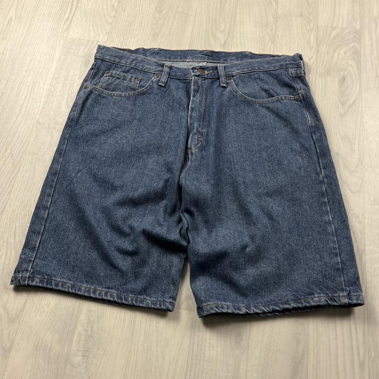 VINTAGE 00s WRANGLER BAGGY LOOSE CARPENTER JORTS NAVY