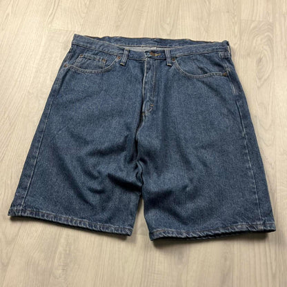 VINTAGE 00s WRANGLER BAGGY LOOSE CARPENTER JORTS NAVY