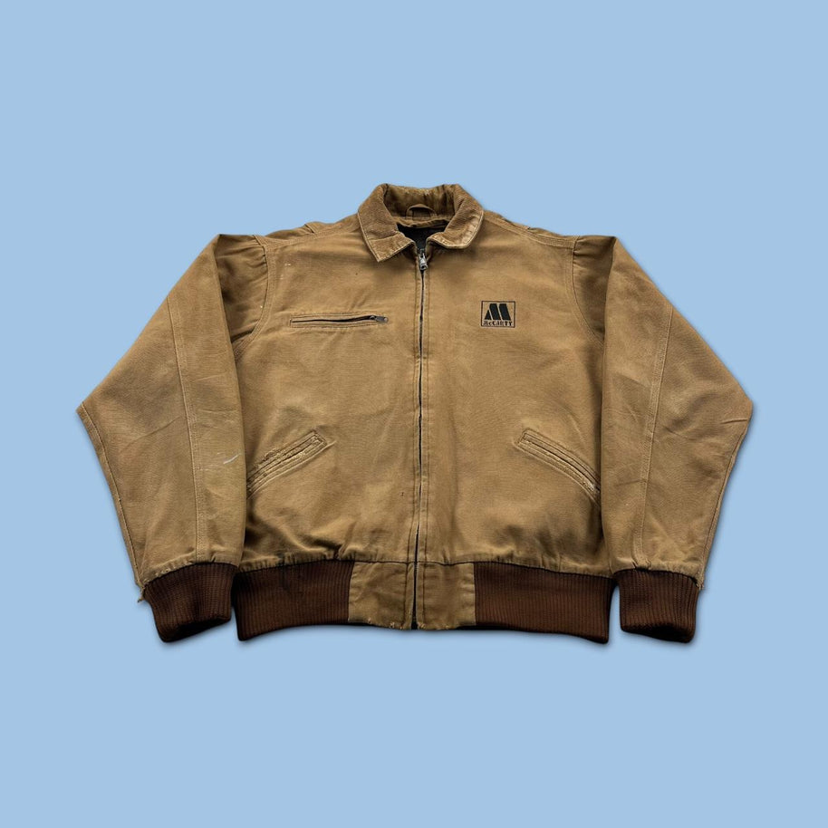 VINTAGE Y2K TRI MOUNTAIN WORKWEAR BOMBER JACKET BEIGE