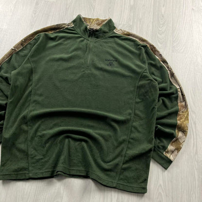 VINTAGE REALTREE QUARTER ZIP UP FLEECE CAMO GREEN