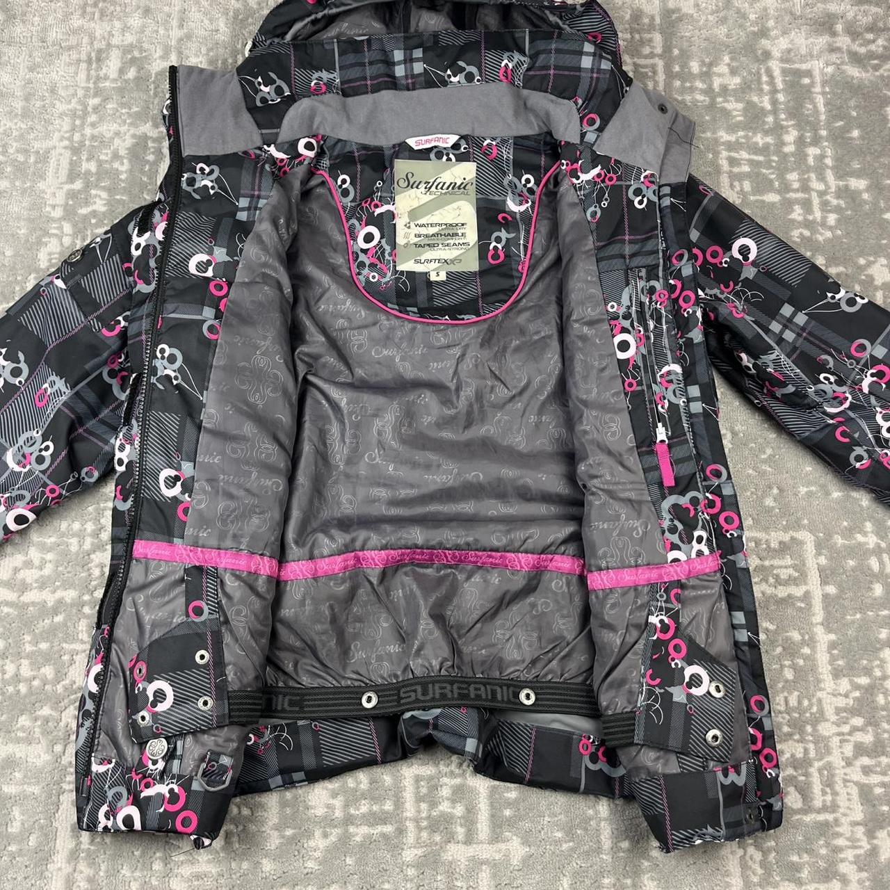 VINTAGE Y2K SURFANIC PLAID CHECKERED SKI JACKET BLACK