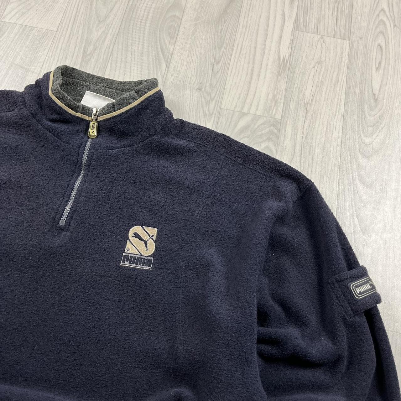 VINTAGE Y2K PUMA QUARTER ZIP TECHNICAL FLEECE SWEATSHIRT NAVY