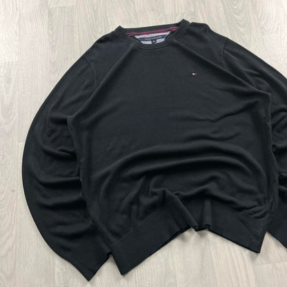 VINTAGE Y2K TOMMY HILFIGER KNITTED JUMPER BLACK