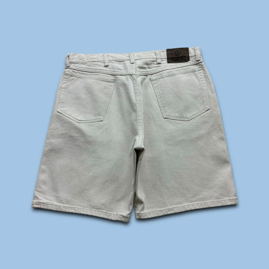 VINTAGE 00s WRANGLER BAGGY LOOSE JORTS CREAM / WHITE