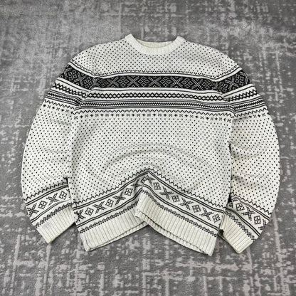 VINTAGE Y2K CHAPS CHUNKY KNITTED JUMPER WHITE