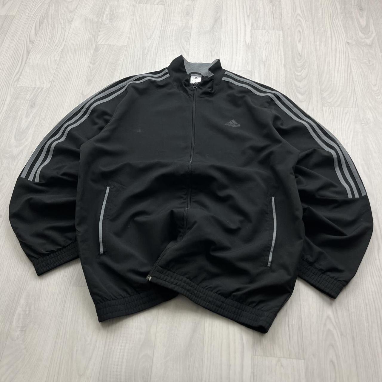 ADIDAS ZIP UP WINDBREAKER TRACKSUIT JACKET BLACK
