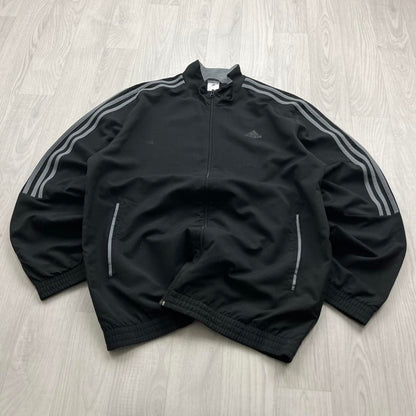 ADIDAS ZIP UP WINDBREAKER TRACKSUIT JACKET BLACK