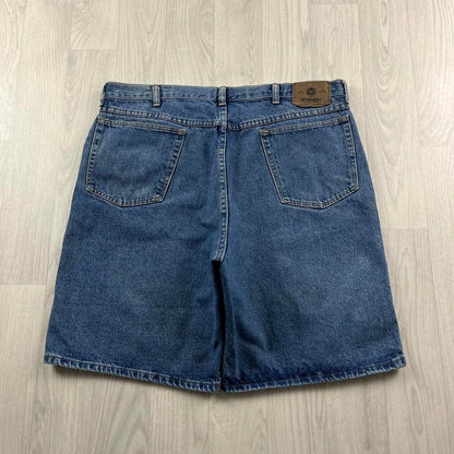 VINTAGE WRANGLER BAGGY LOOSE SKATER JORTS BLUE (36w)