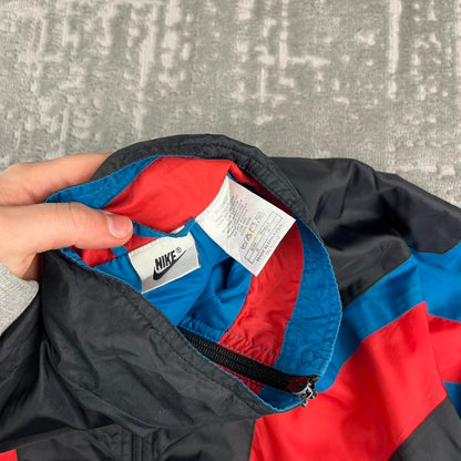 VINTAGE 90s NIKE WINDBREAKER SHELL TRACKSUIT JACKET BLACK