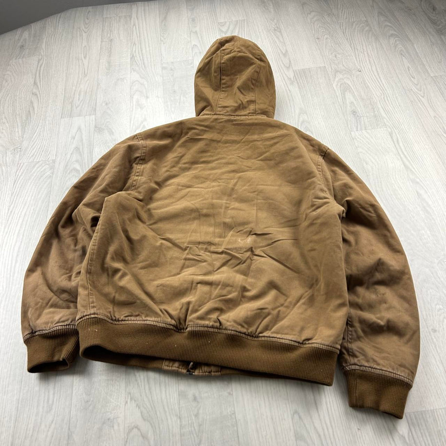 H&M HOODED BOMBER JACKET BEIGE