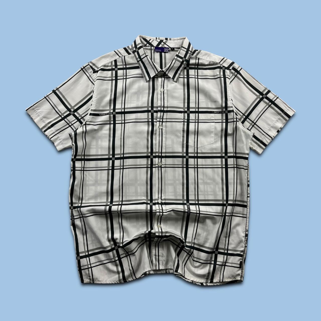 VINTAGE BILLABONG CHECKERED SHORT SLEEVE SURF SHIRT WHITE
