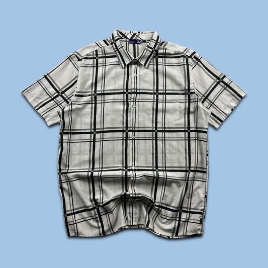 VINTAGE BILLABONG CHECKERED SHORT SLEEVE SURF SHIRT WHITE