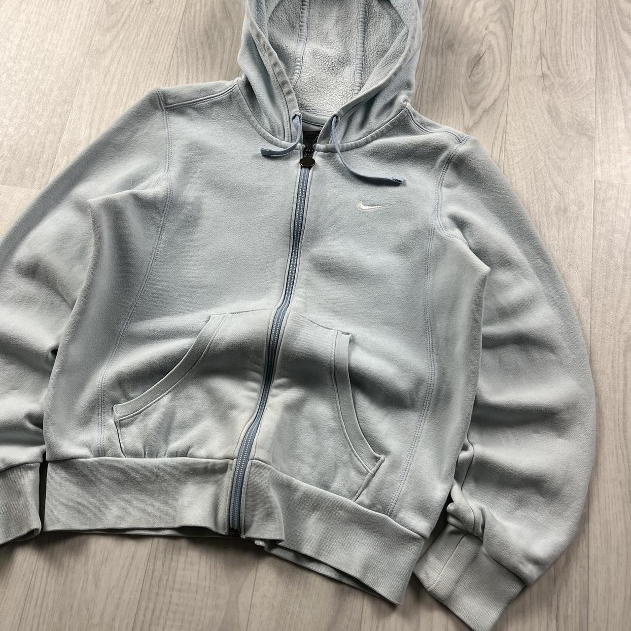 VINTAGE Y2K NIKE ZIP HOODIE LIGHT BLUE