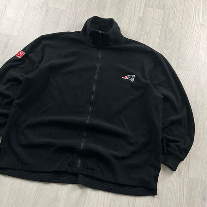 VINTAGE Y2K NFL ZIP UP FLEECE BLACK