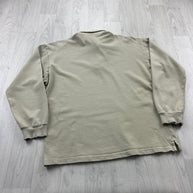 VINTAGE 90s ADIDAS LONG SLEEVE RUGBY POLO SHIRT CREAM