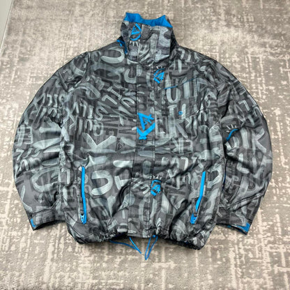 VINTAGE Y2K QUIKSILVER GRAPHIC SKI JACKET GREY