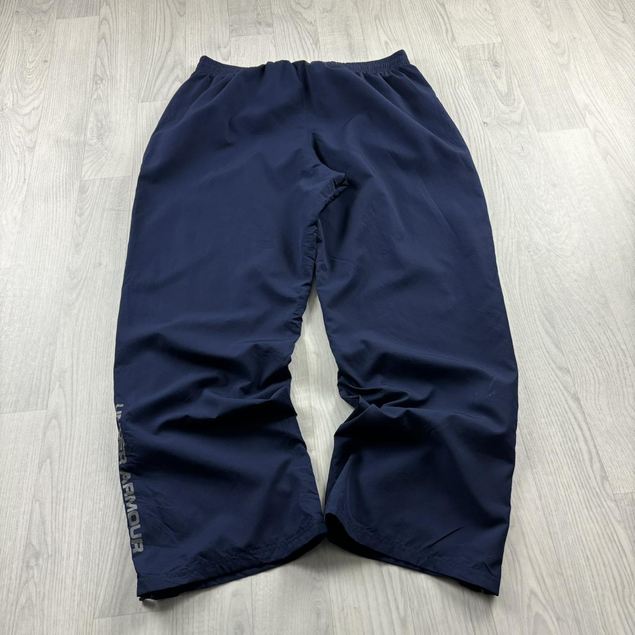 VINTAGE Y2K UNDER ARMOUR WIDE LEG TRACKSUIT BOTTOMS NAVY