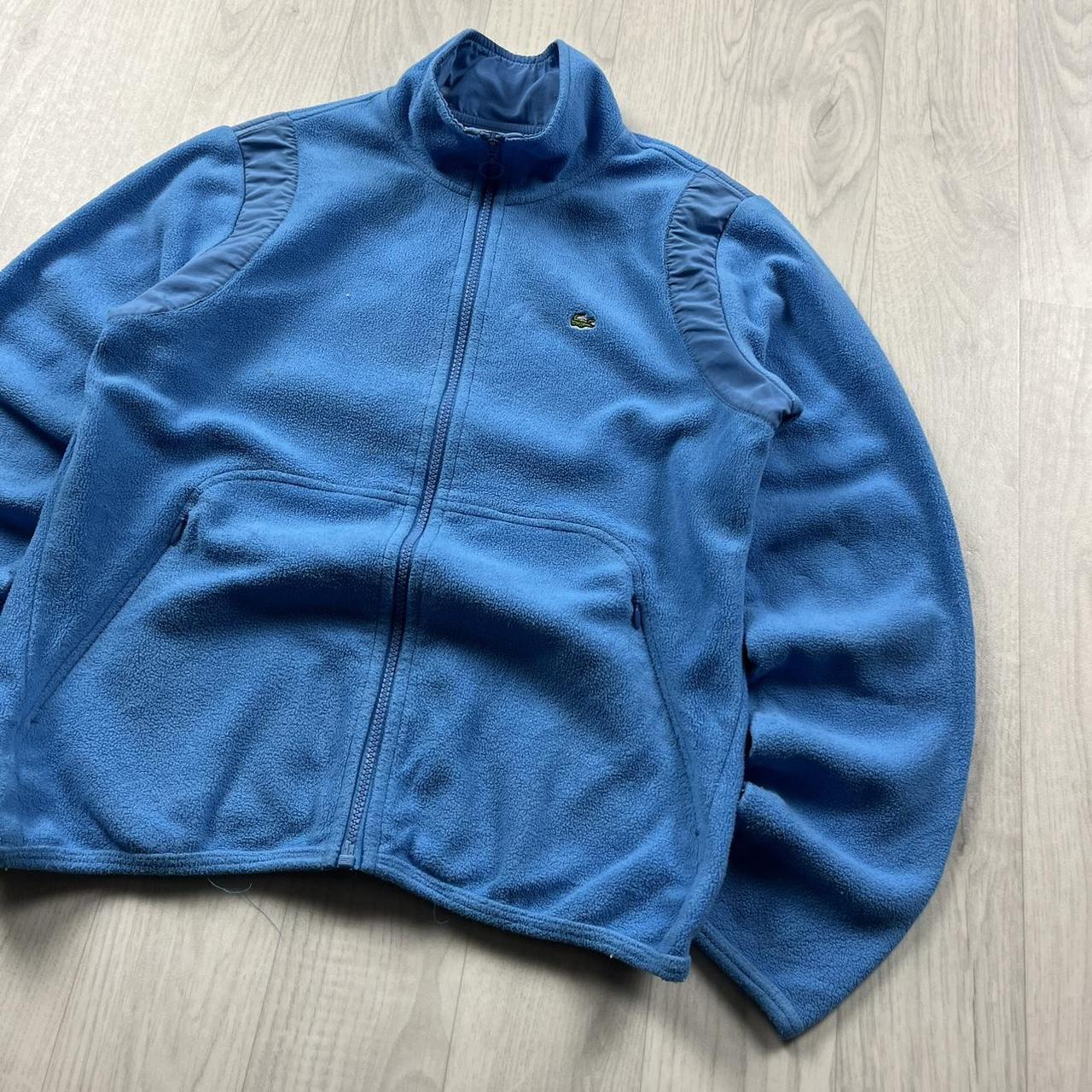 VINTAGE Y2K LACOSTE ZIP UP FLEECE BLUE