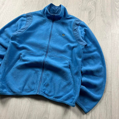 VINTAGE Y2K LACOSTE ZIP UP FLEECE BLUE